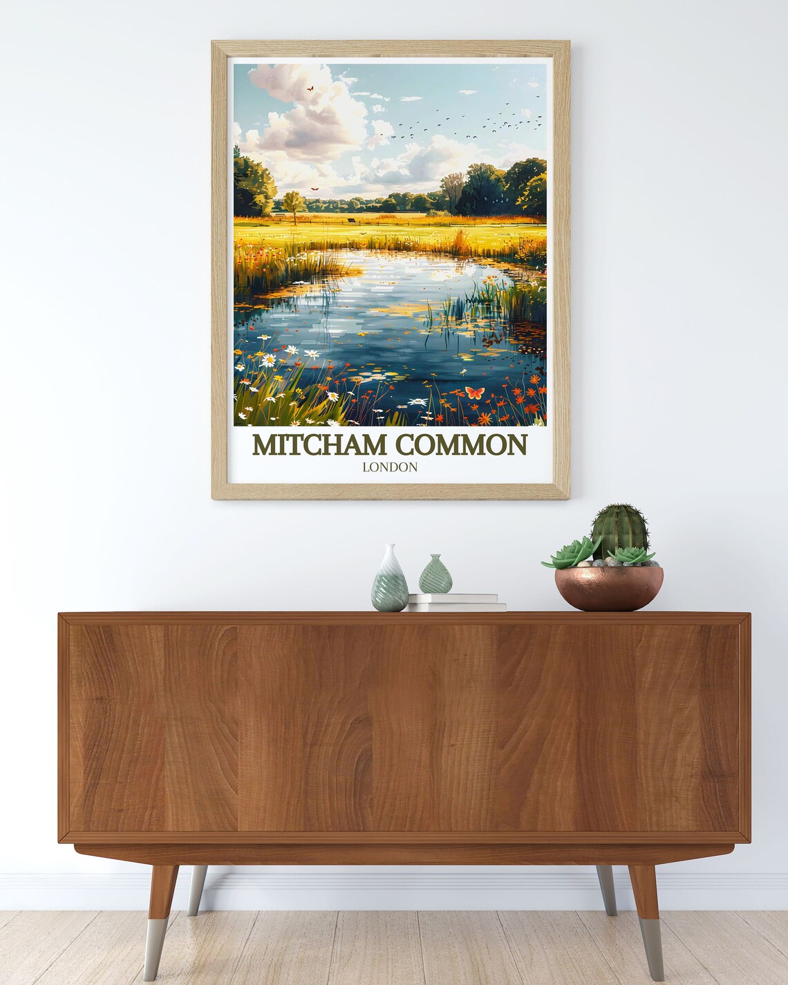 Mitcham Common London Summer Pond With Water Lilies And Birds Poster - Image 3