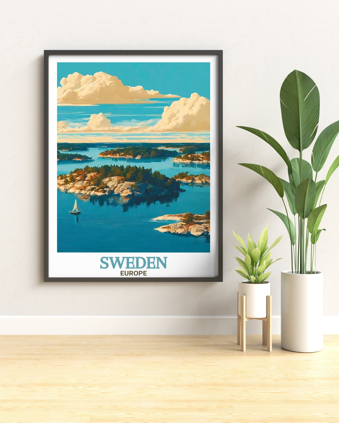 Stockholm Archipelago Islands Sailboat Sweden Coastal Travel Poster - Image 2