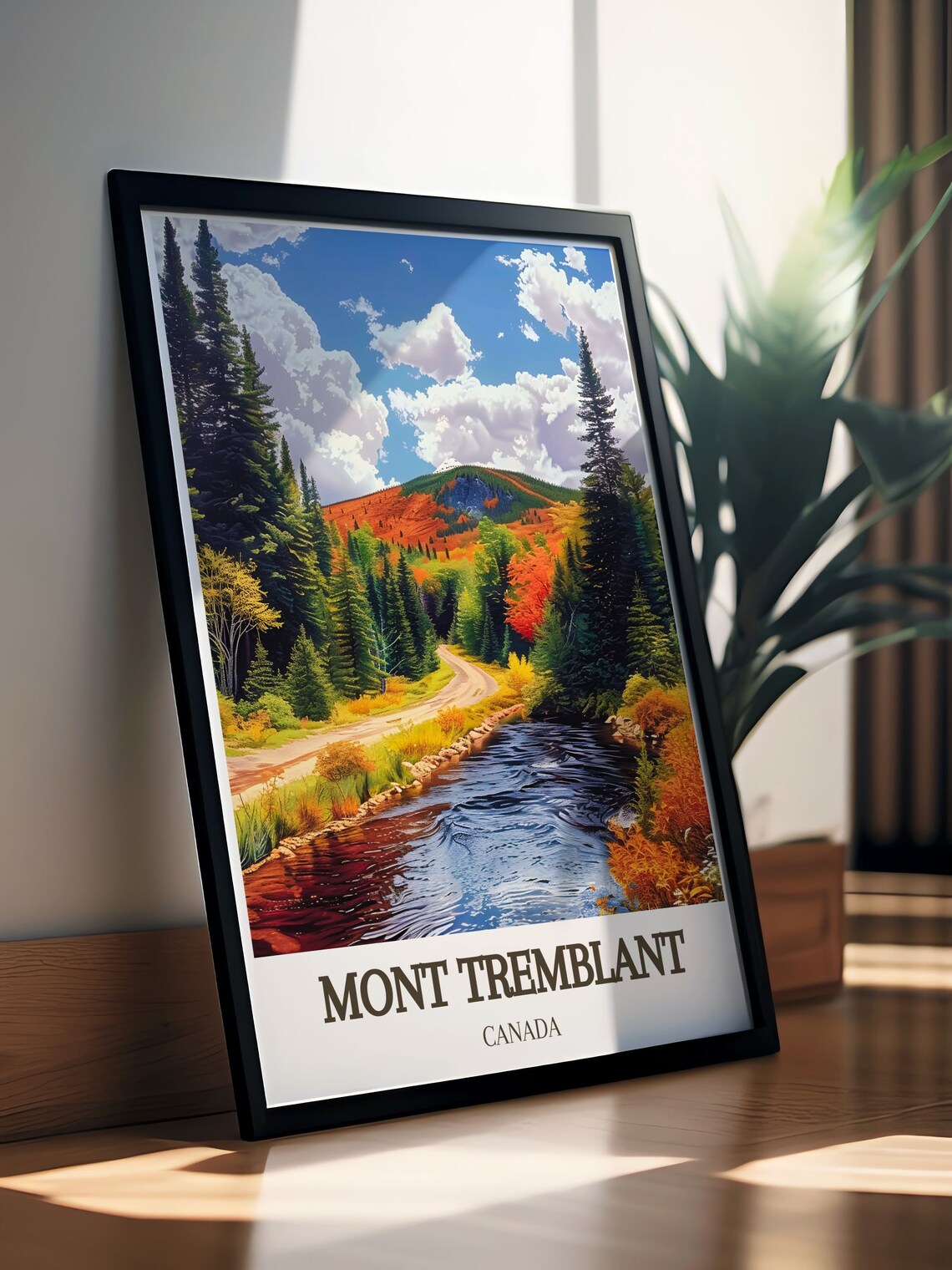 Mont Tremblant Canada Autumn Forest Mountain Lake Scenic Travel Poster - Image 2