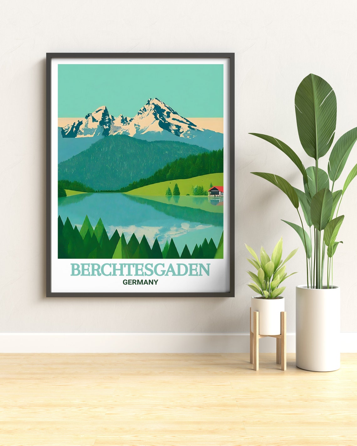 Berchtesgaden National Park Lake and Forest Reflection Poster - Image 3