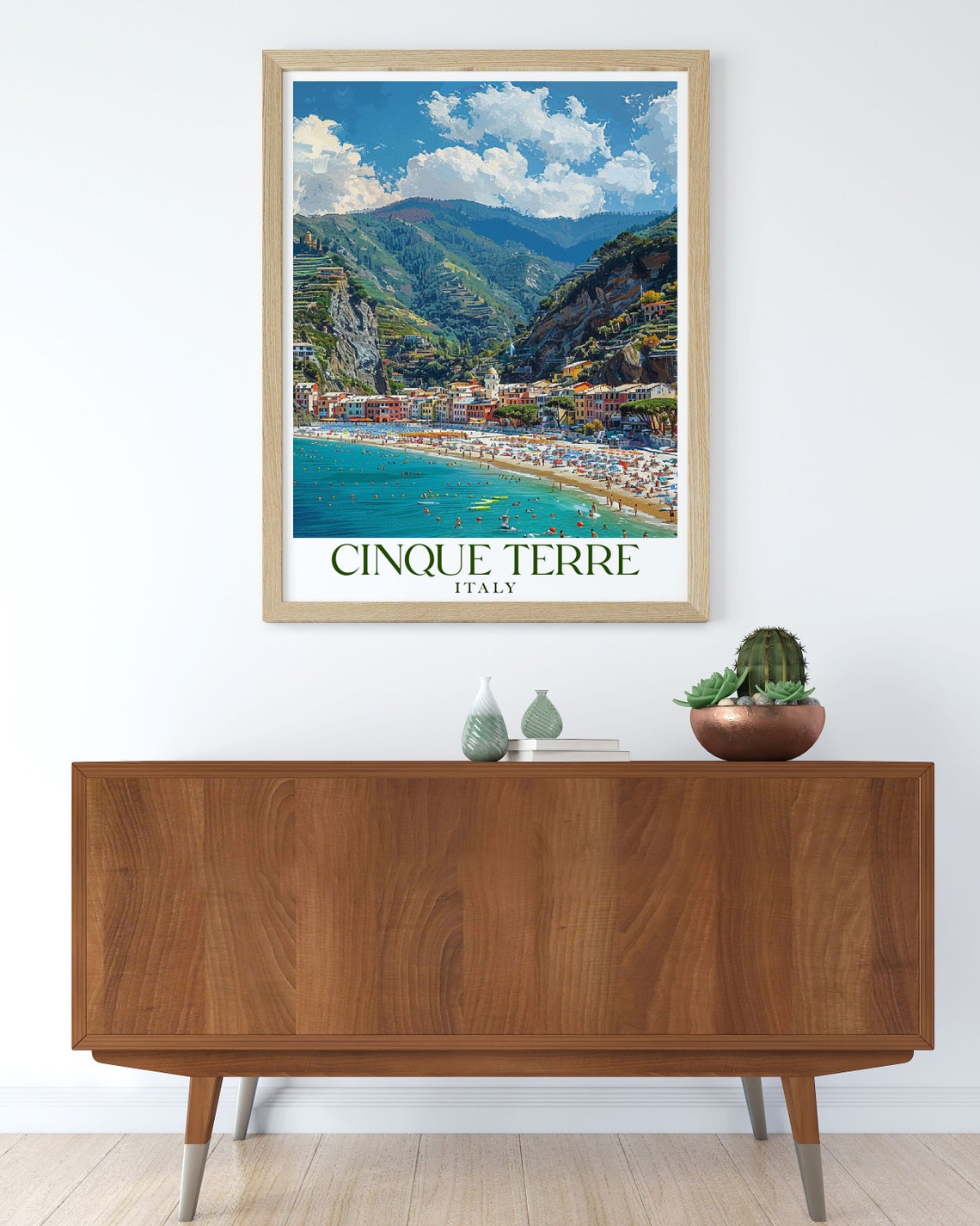 Cinque Terre Monterosso Colorful Beachfront Town View Poster - Image 2