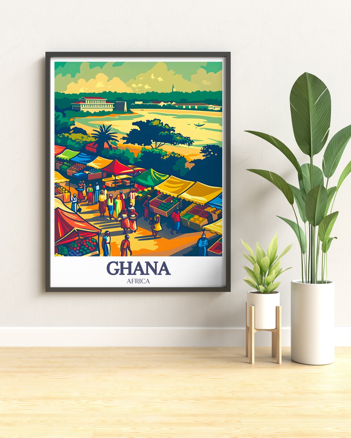 Ghana Travel Posters Makola Market Travel Posters Ghana Posters And Travel Prints Ghana Art Prints Ghana Decor - Image 3