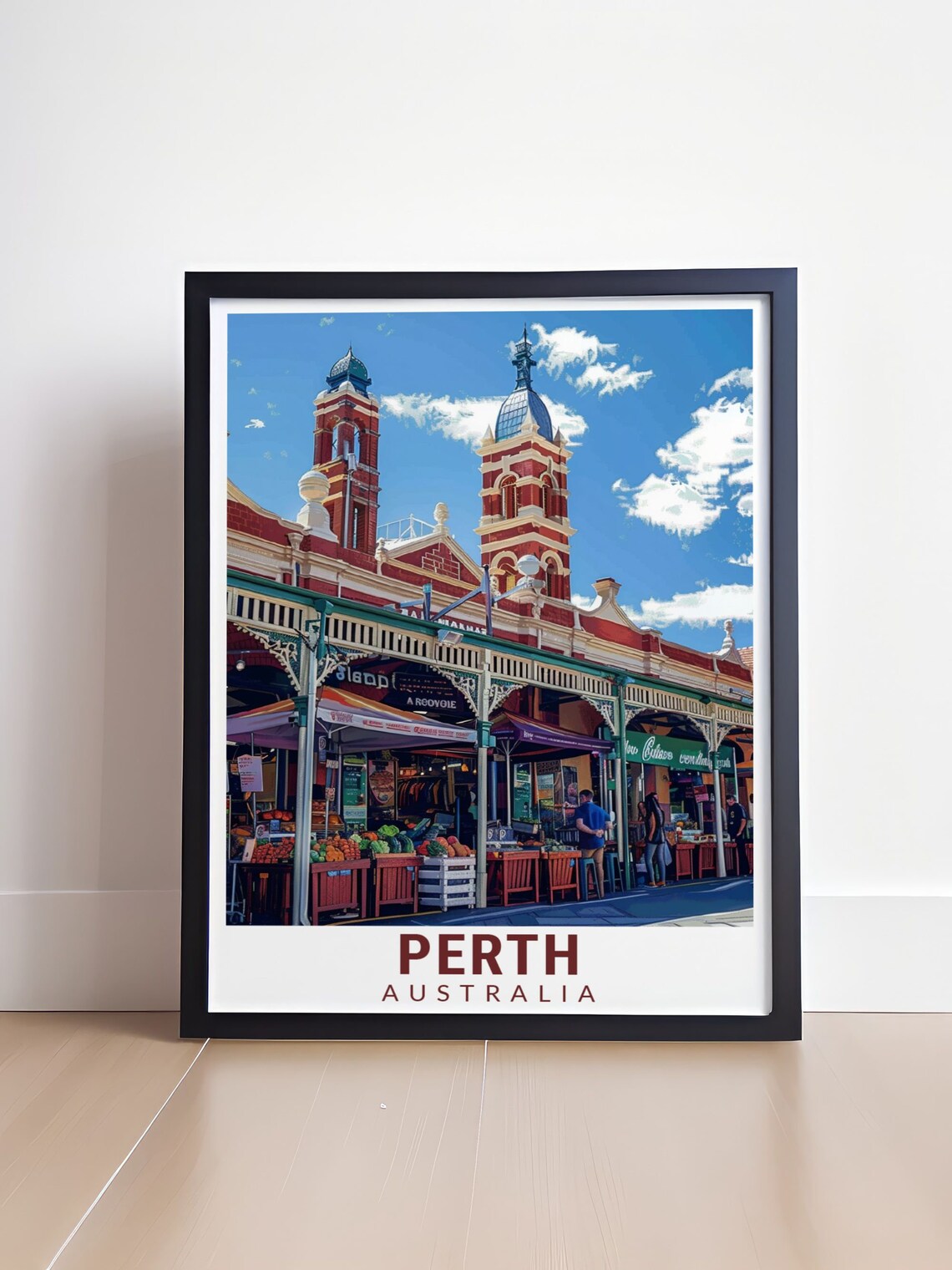 Perth Australia Fremantle Markets Historic Building Travel Poster - Image 4