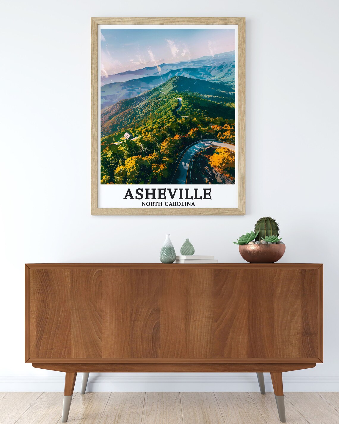 Asheville Blue Ridge Parkway Autumn Mountain Overlook Poster - Image 3