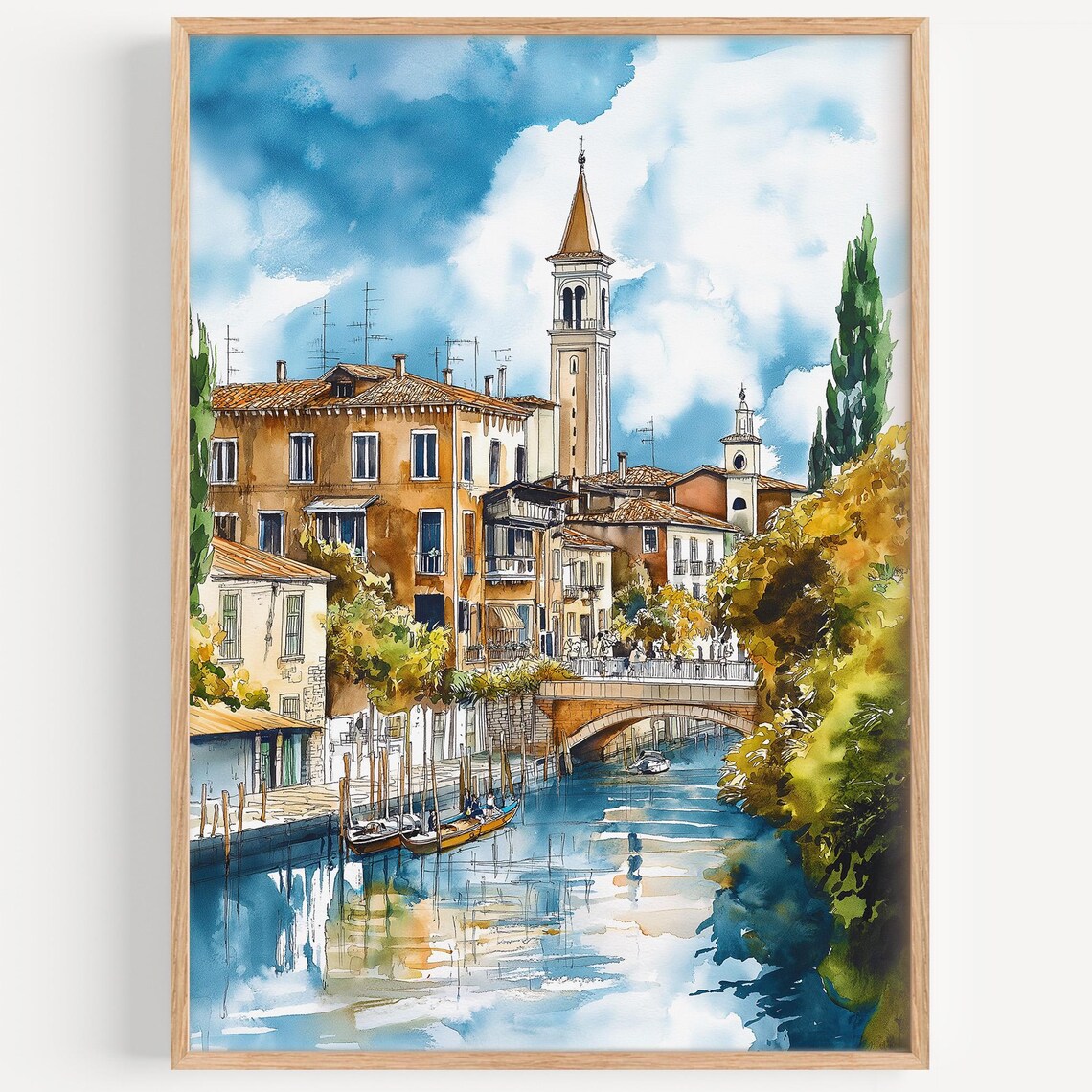 Padua Watercolor Travel Poster, Italy Illustration
