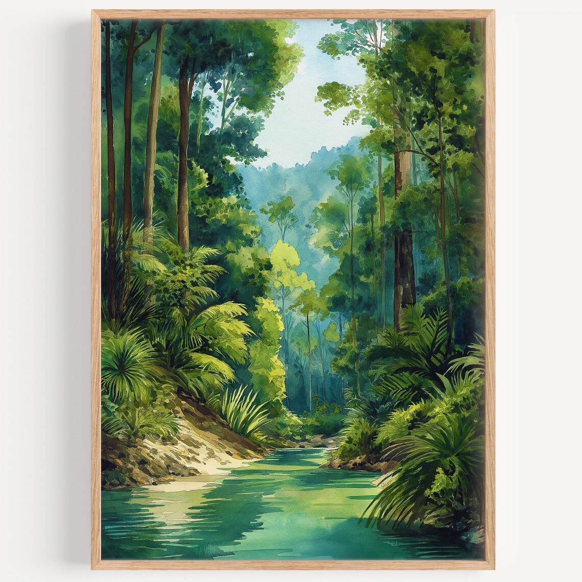 Daintree Rainforest Watercolor Travel Poster