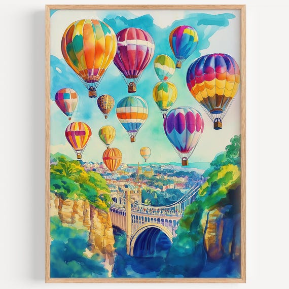 Watercolor Travel Poster, UK Illustration