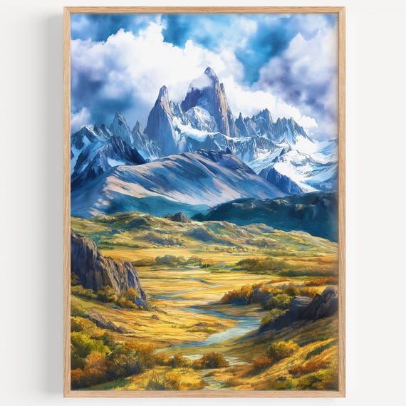 Watercolor Painting Wall Art Print Travel Poster Decor Illustration Home
