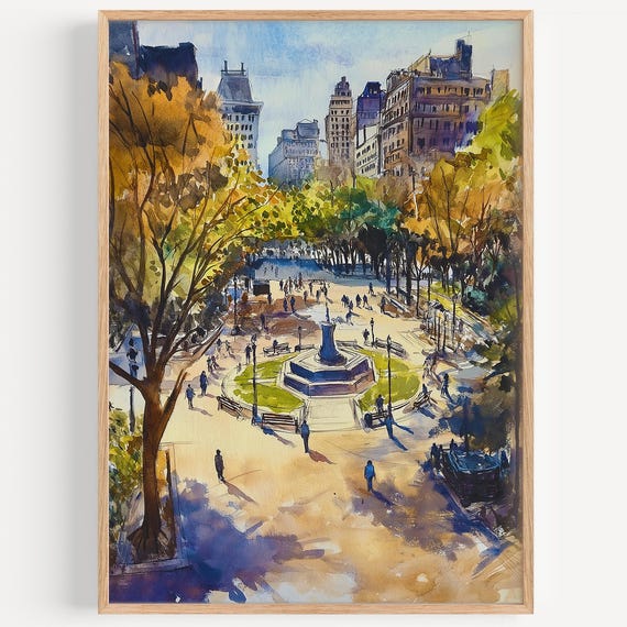 Washington Watercolor Painting Wall Art Print Us Travel Poster Usa Decor Illustration Home
