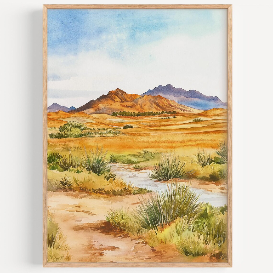 Nam Cuong Desert Watercolor Travel Poster, Vietnam