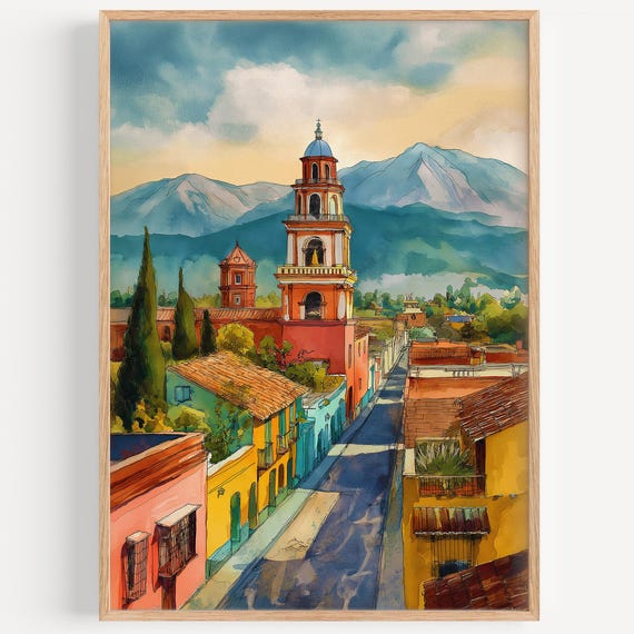 Salta Watercolor Painting Wall Art Print Travel Poster Argentina Decor Illustration Home