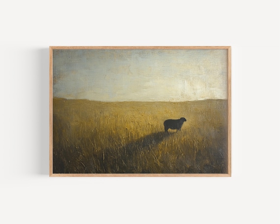 Shadow of the Lamb Black Sheep Golden Field Symbolic Faith Poster