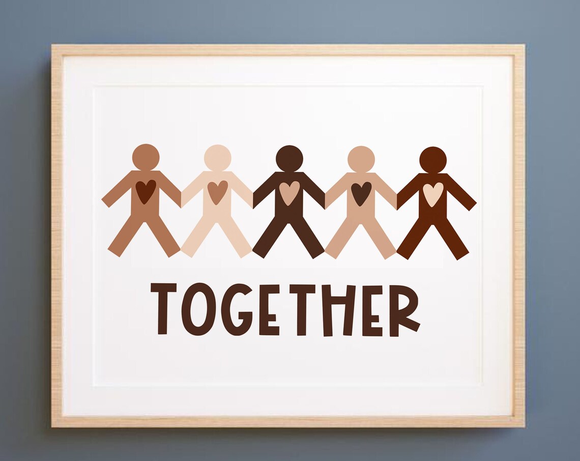 Together Kids Diversity Classroom Art Print