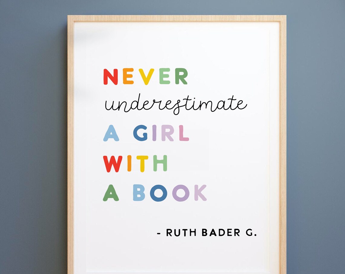 Ruth Bader Ginsburg Quote Art Print, Kids Affirmation