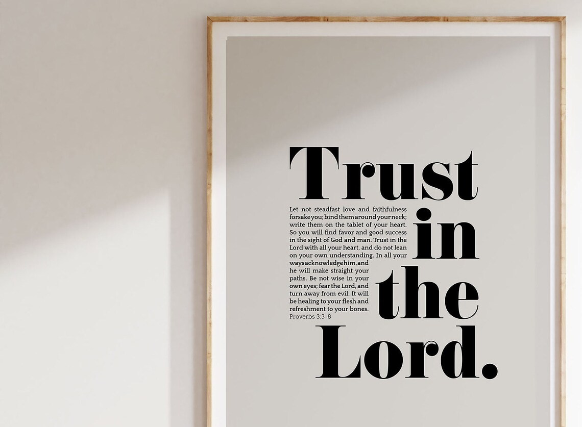 Trust In The Lord Bible Verse, Modern Scripture Poster - Image 2