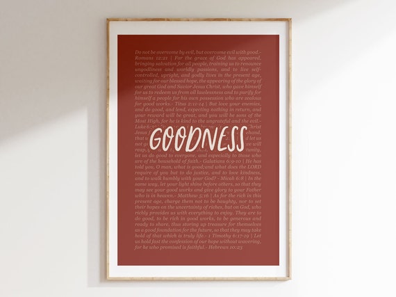 Goodness Fruit Of The Spirit Bible Verse Artwork Scripture Christian Poster Baby Nursery Home Decor Instant Print