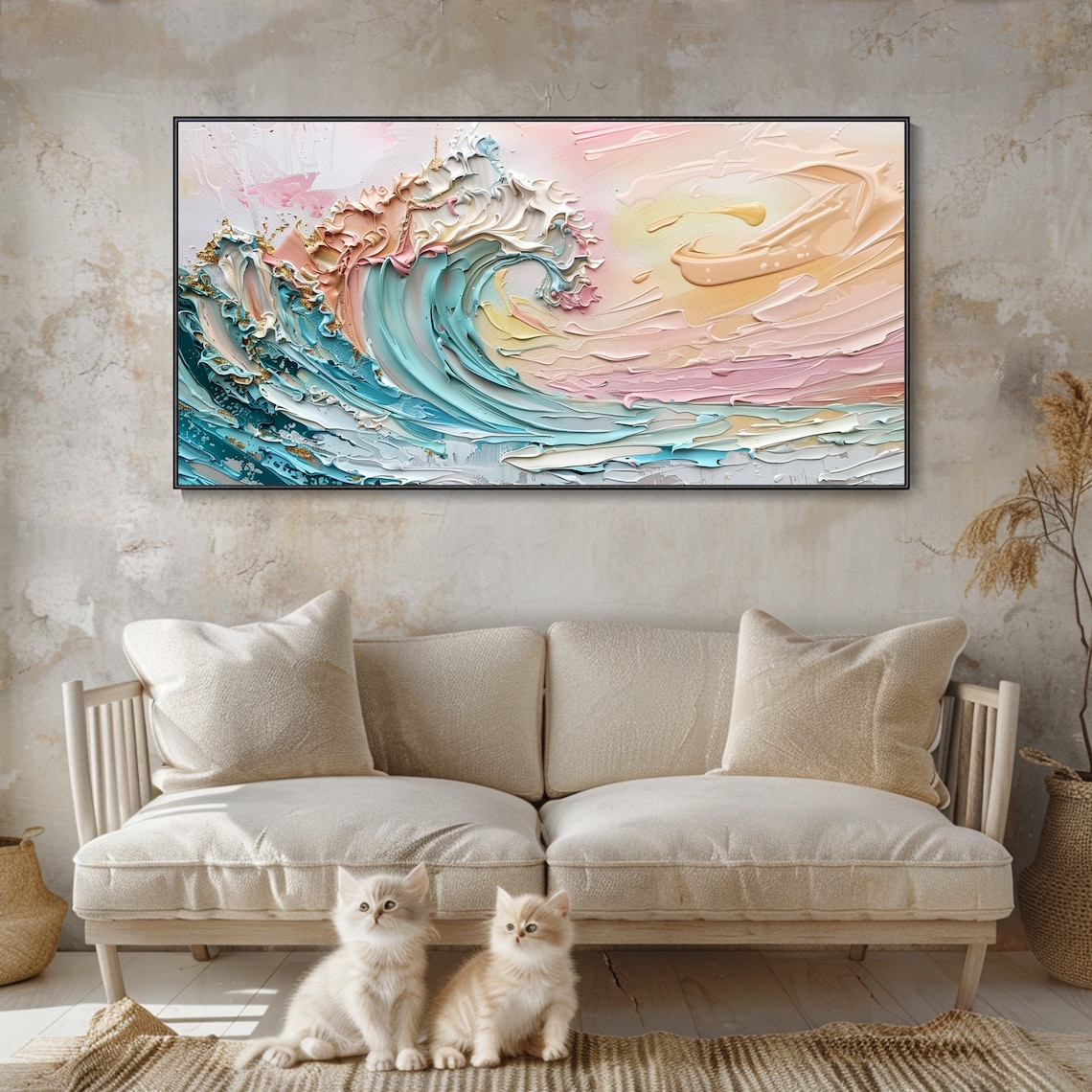 3D Spring Wave Texture Abstract Ocean Art Print - Image 3