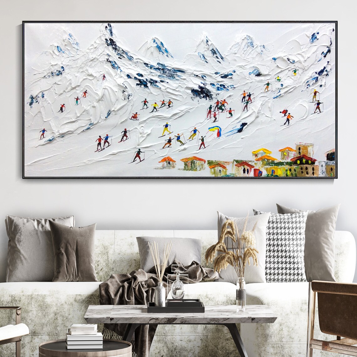Custom Skier on Snowy Mountain Wall Art Print - Image 3