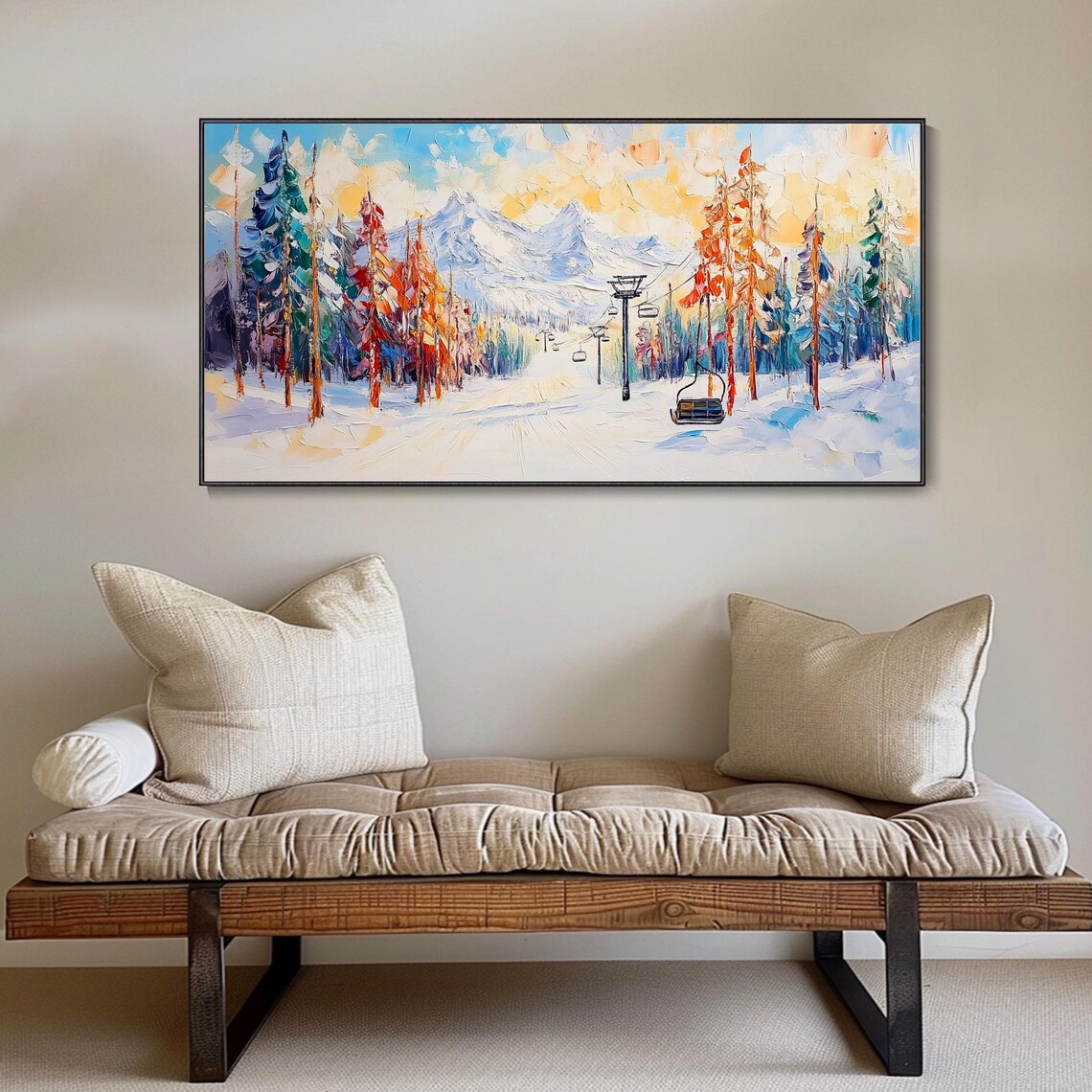 3D Skiing Art, Custom Skier Plaster Style Print - Image 4