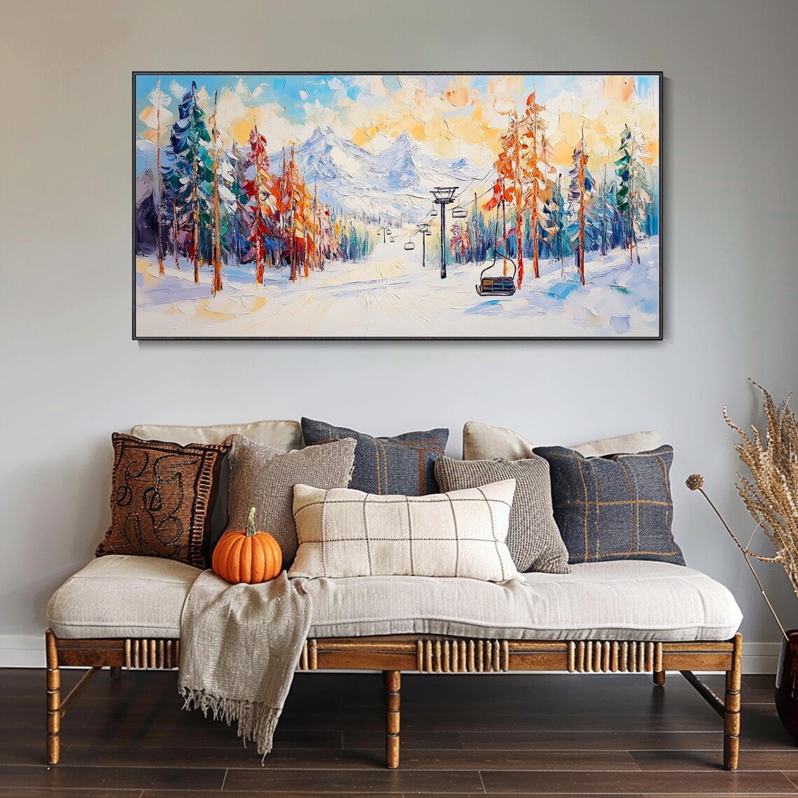 3D Skiing Art, Custom Skier Plaster Style Print - Image 2