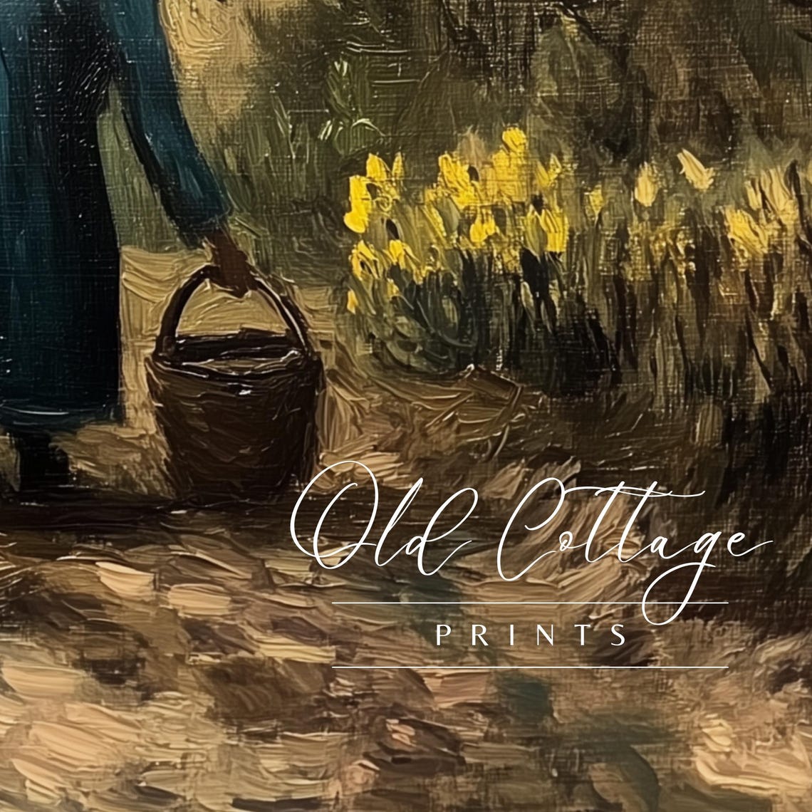 Cottage Chores Vintage Artwork Vintage Rural Scene Rustic Garden Art Artwork 0037 - Image 3