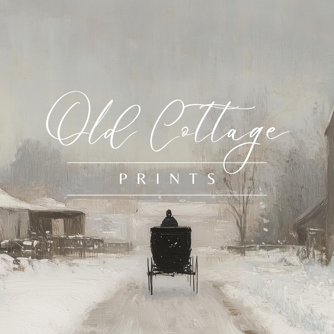 Horse Drawn Carriage Traveling A Snowy Winter Country Road Poster - Image 2