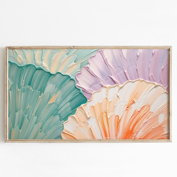 Textured Pastel Abstract Paint with Seashell Colors Art Poster