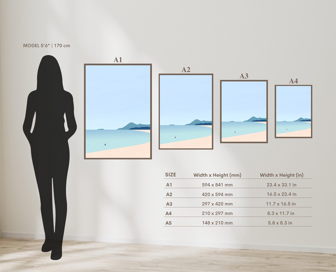 Beach Poster Summer Maritime Landscape, Minimalist Design - Image 2