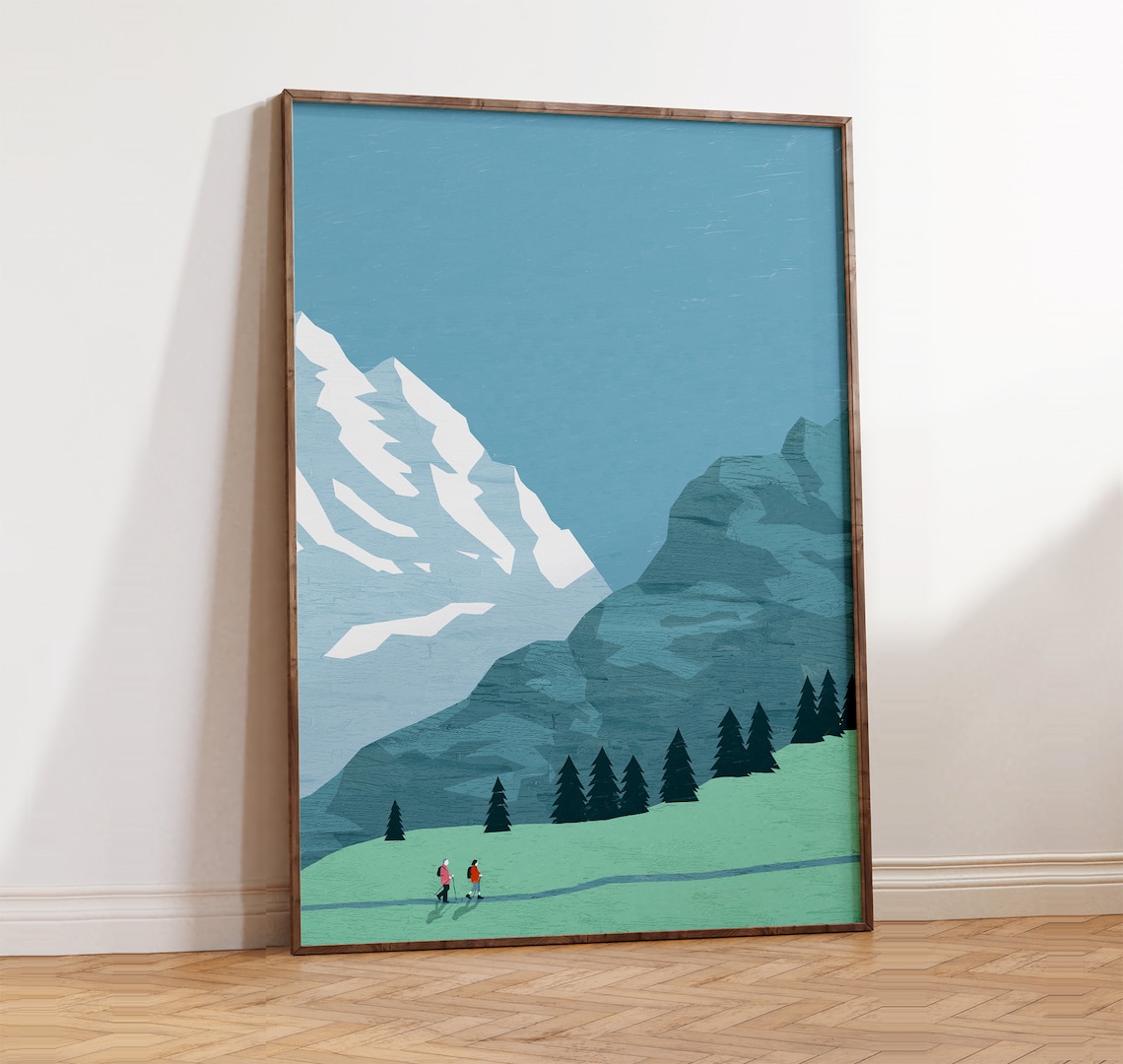 Mountains Poster, Mountain Landscape Art Print