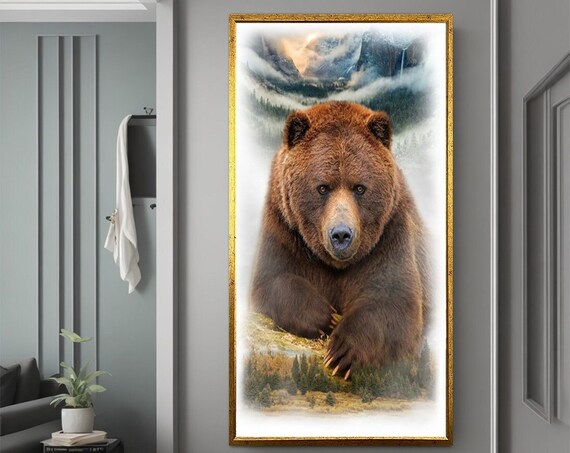Brown Bear Painting, Wild Bear Art Print