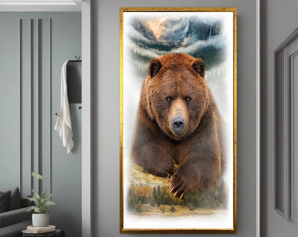 Brown Bear Painting, Wild Bear Art Print