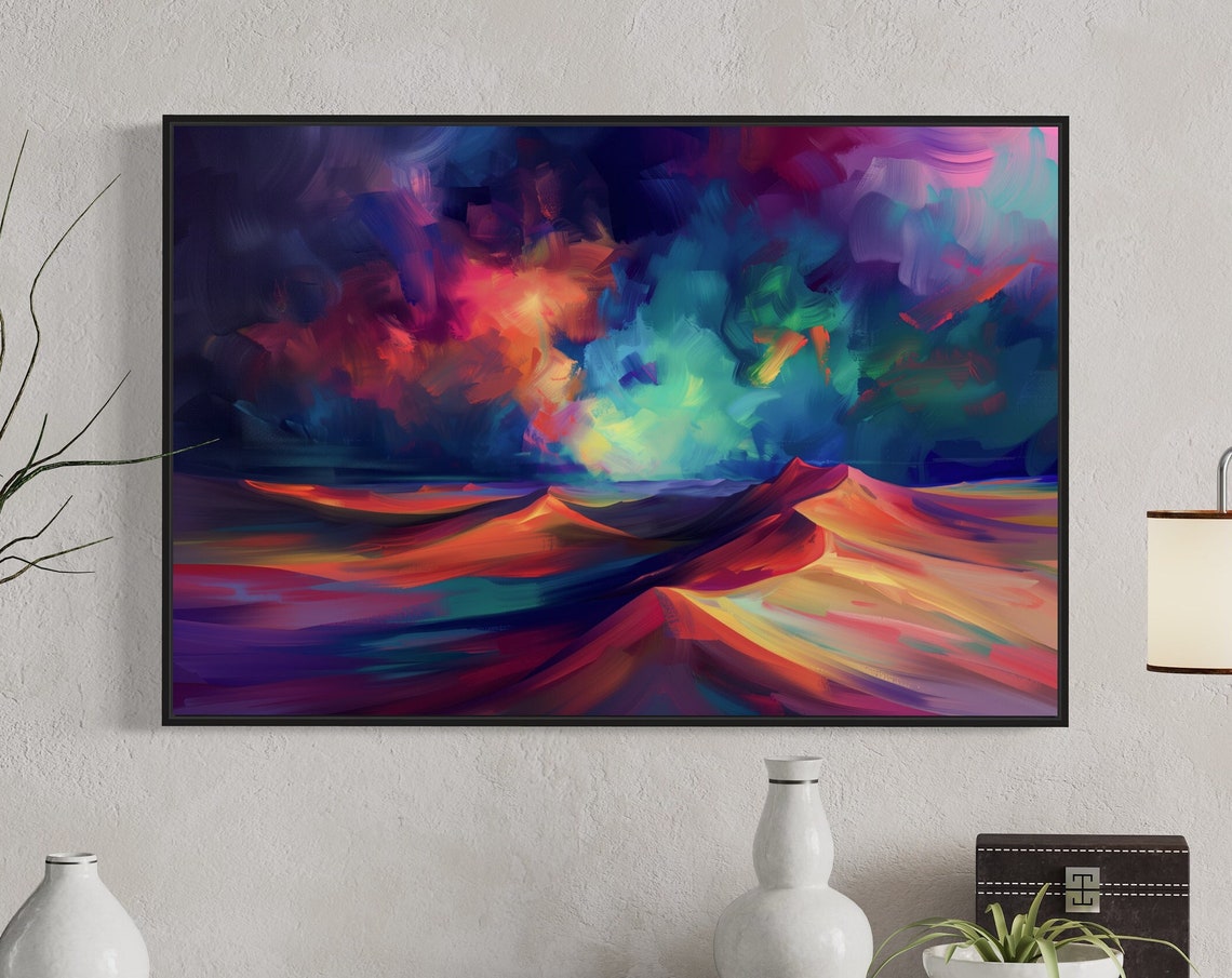 Vivid Dreamscape Psychedelic Of Colorful Clouds Abstract Mountain Art For Modern Home Decore And Expressionist Enthusiasts - Image 5
