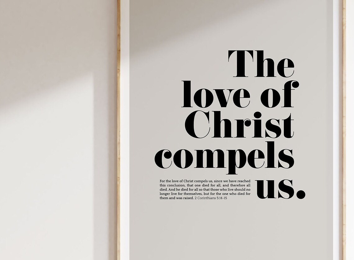 2 Corinthians 5:14 Scripture Art Print, Minimalist - Image 3