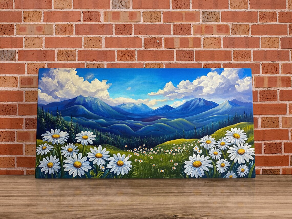 Mountain Daisy Landscape, Spring Floral Decor