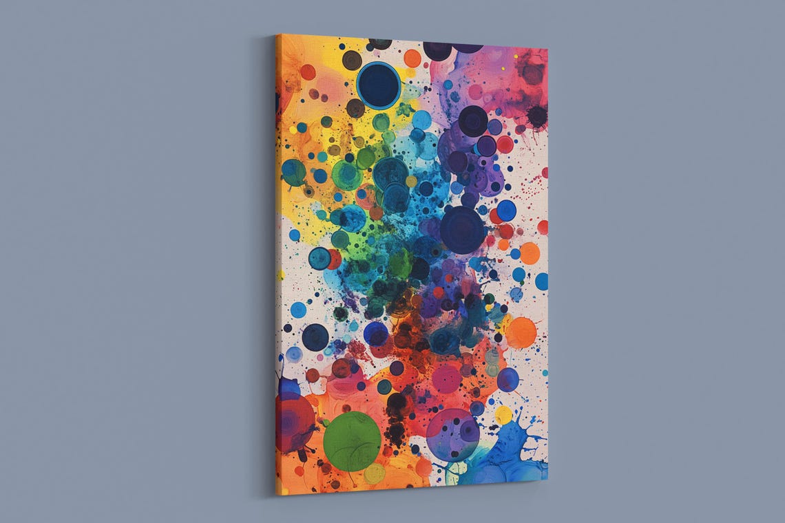 Rainbow Ink Symmetrical Face Art Print - Image 2