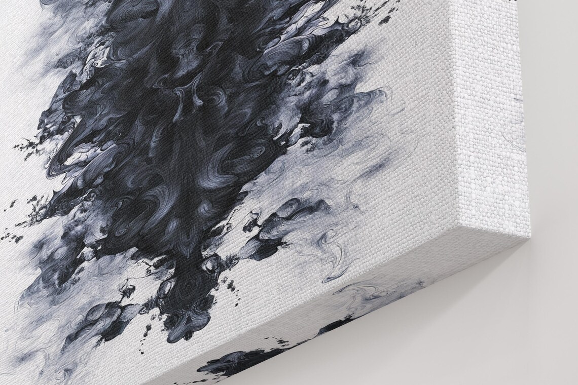 Monochrome Ink Swirl, Abstract Style Art Print - Image 5