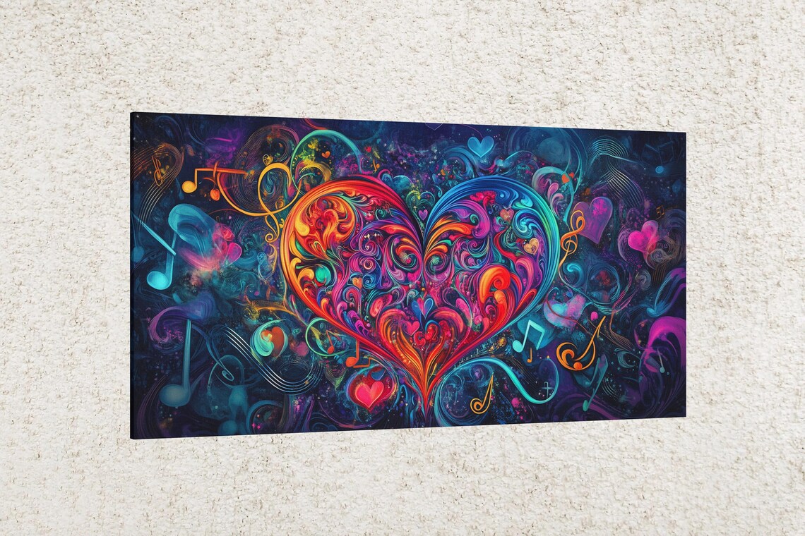 Neon Heart Glow, Valentines Day Wall Decor