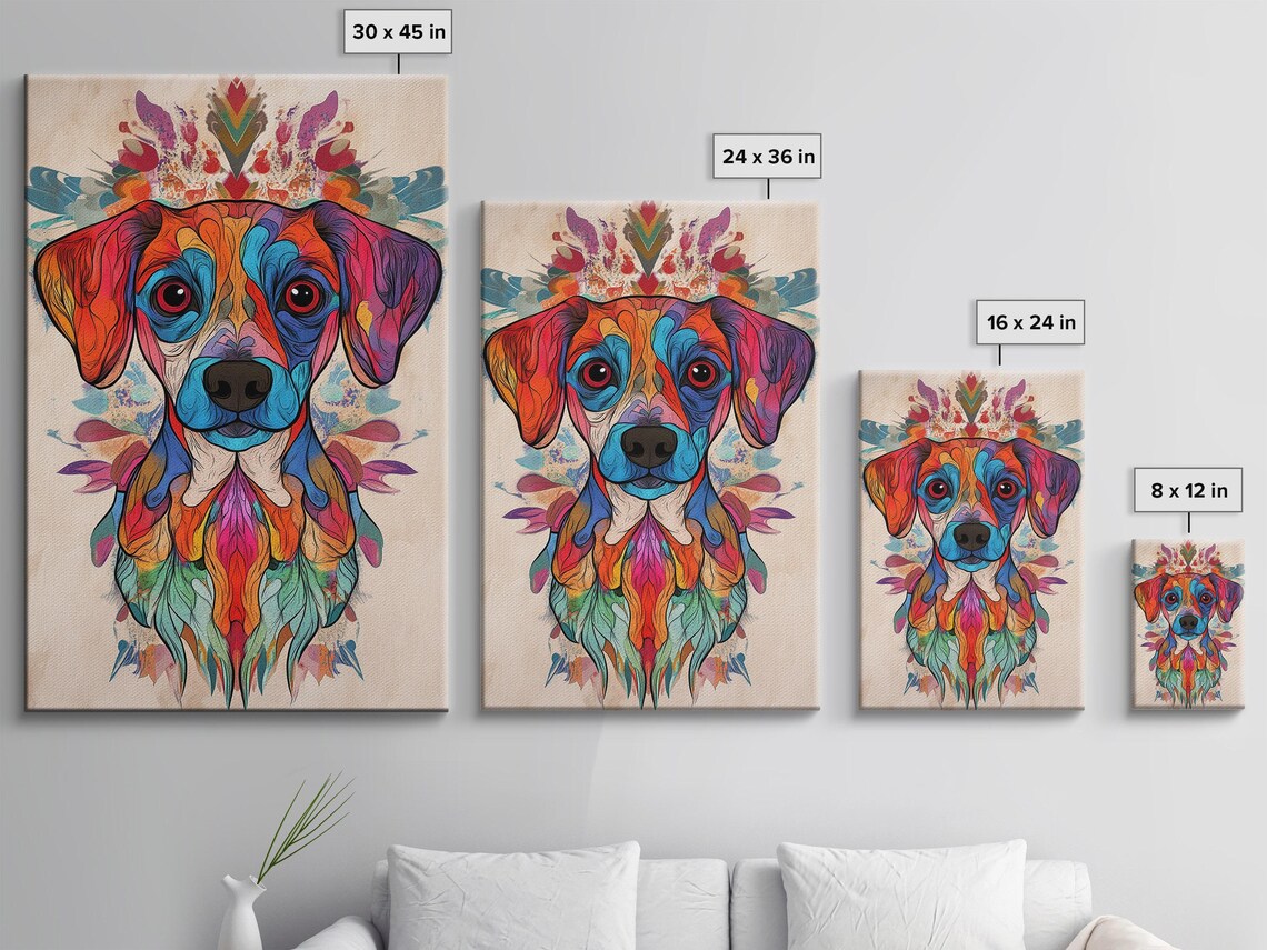 Bright Dog Mandala, Spiritual Art Print - Image 3