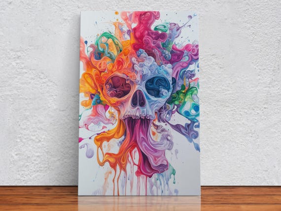 Smoky Skull Abstract, Wall Art Print