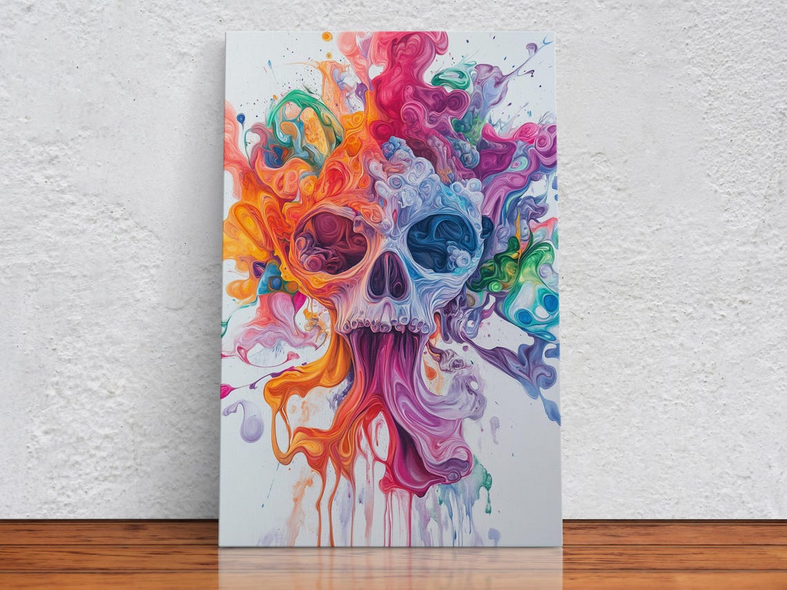 Smoky Skull Abstract, Wall Art Print