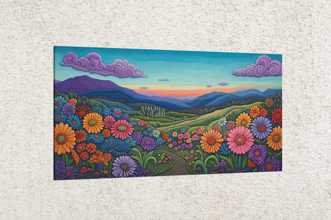 Gerbera Field Scenic, Bold Floral Art Print - Image 2