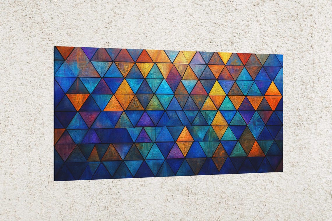 Vibrant Geometric Triangles Art Print