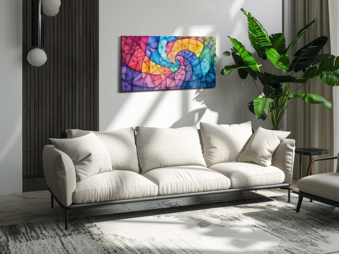 Rainbow Spiral Pattern Art Print - Image 3