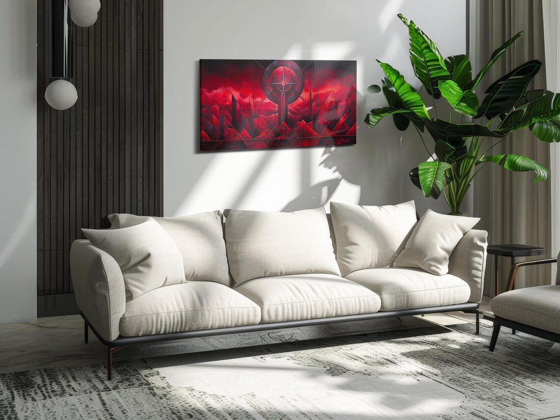 Fiery Solar Bloom, Abstract Modern Art Print - Image 3
