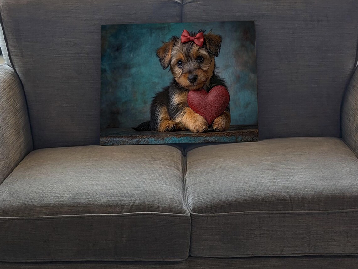 Valentines Terrier Puppy, Rustic Cute Decor Art Print - Image 5