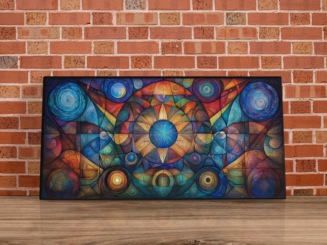 Stained Glass Cosmic Abstract Wall Art Print - Image 4