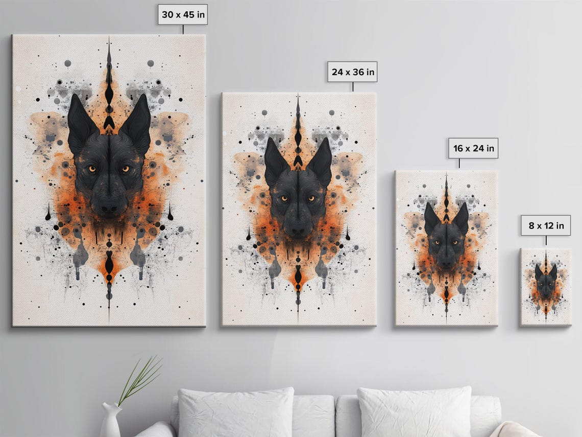 Fierce Dog Ink Splatter Art Print - Image 3