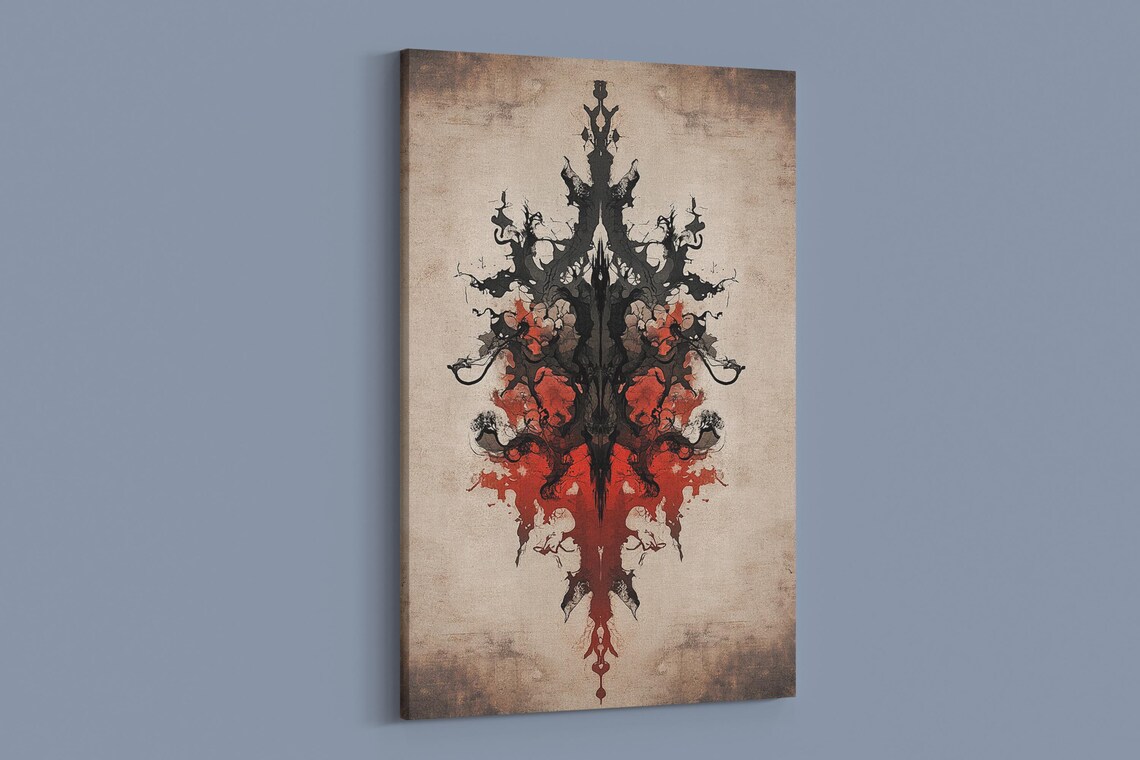 Dark Abstract Splatter, Modern Art Print