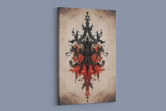 Dark Abstract Splatter, Modern Art Print