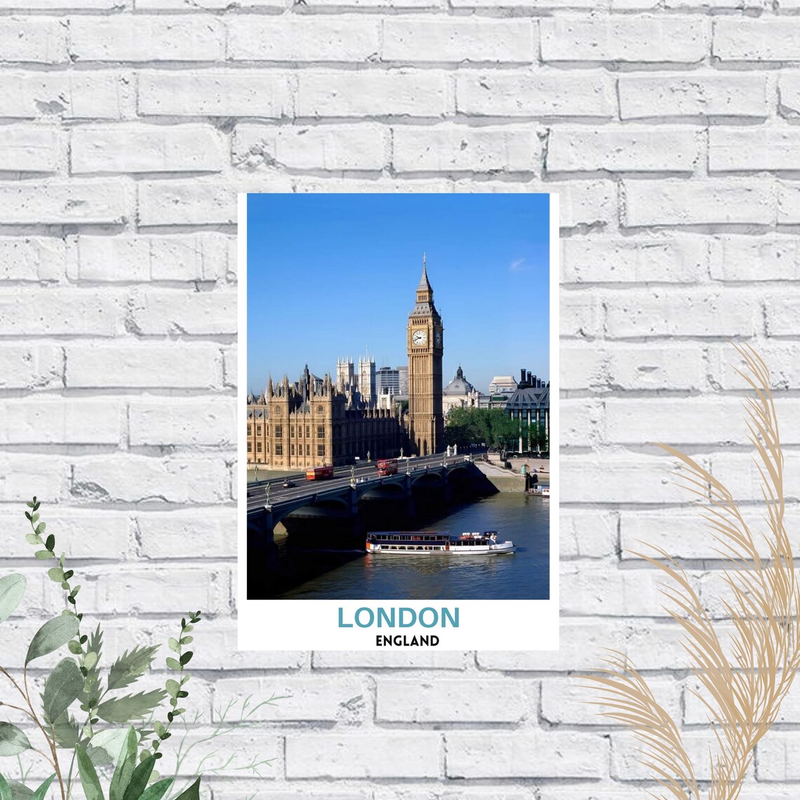 Big Ben London Westminster Bridge Thames River Cruise Day Poster